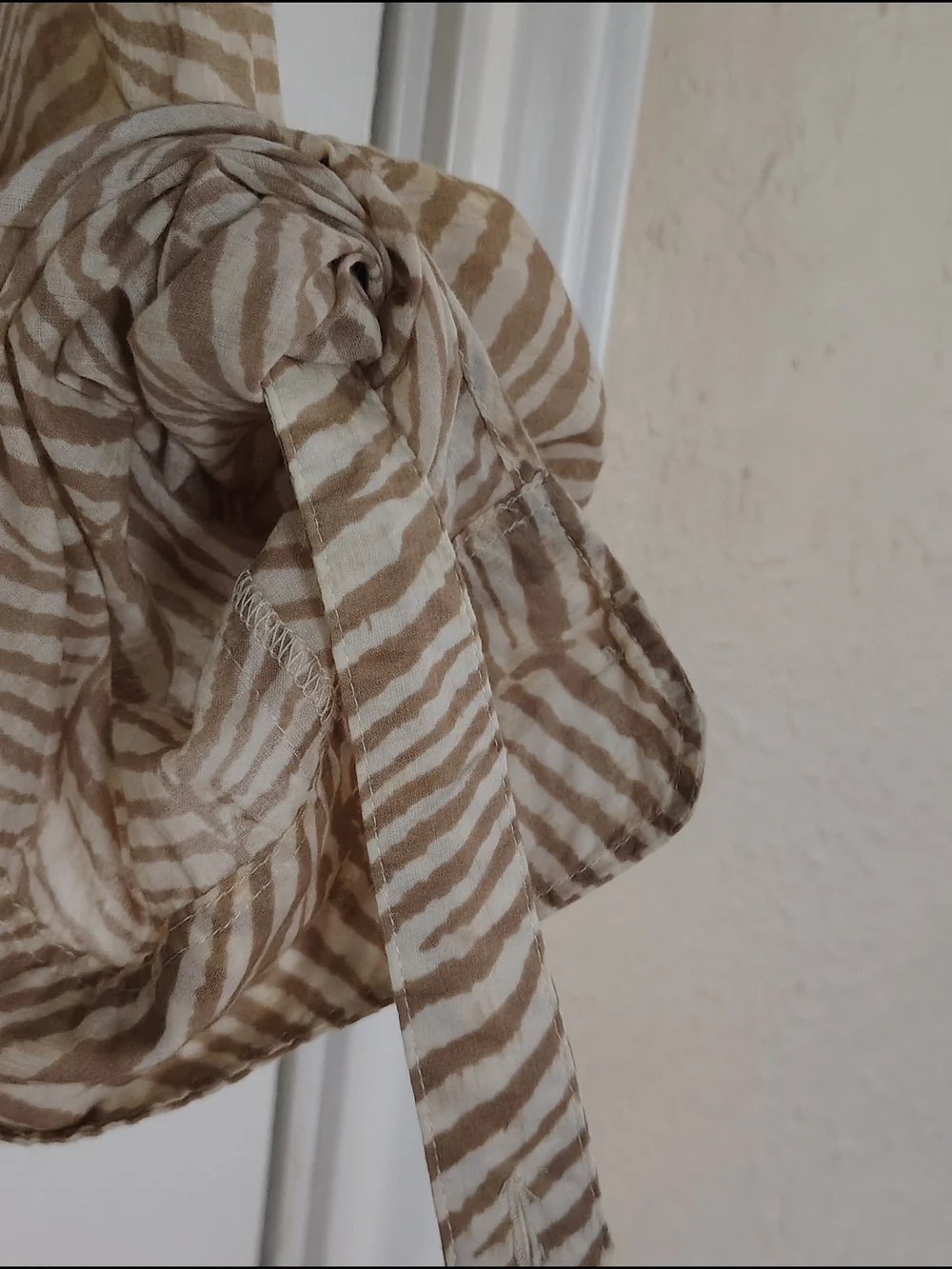 Michael Kors Beige and Cream Zebra-Print Button-Down Shirt